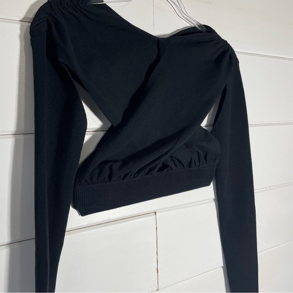 NBD Women's Black Crisscross Longsleeve Crop Top Size S - Picture 5 of 13